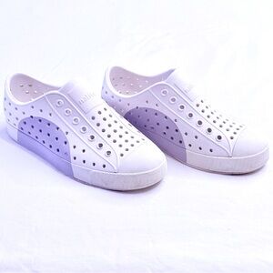 Native Shoes Jefferson Block Girls 1 Boys Juniors Shell White Sneakers Vegan